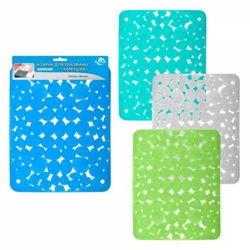 Коврик для раковины 76.14 "камушки" 31х25см, 4 цвета, б/выбора цвета
