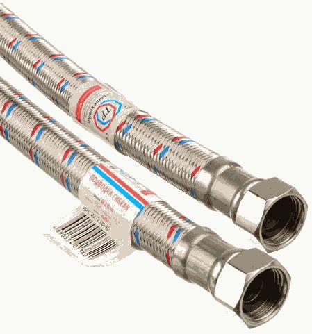 Подводка воды, ГИГАНТ, 1/2", 1,0 м, г - г, нерж."TР-САНТЕХНИКА"