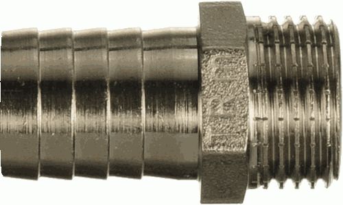 Переходник для резин. шланга  1/2" ш - 18 мм,  ник.лат., TRM 06225