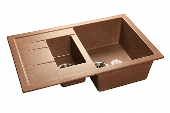 "GRANFEST" Мойка  QUADRO, мрамор, 775 мм х 495 мм, врезная, терракот, 24308