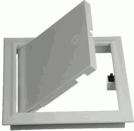 Лючок сантехнический пластм с замком 300*300 белый 3030ЛПЗ