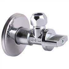 Кран шаровой угловой цанга - вн. резьба, 3/8, A-80, латунь, хром, бабочка,