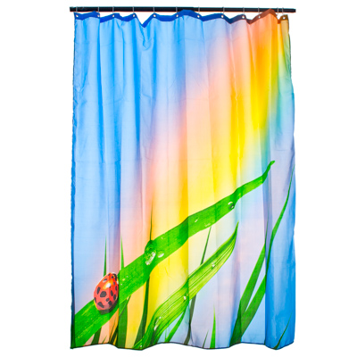 Шторка д/в полиэстер с утяжелителем "Трава-радуга" 180x180cм VETTA 