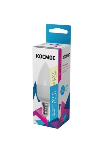 Лампа светодиодная CN 10.5Вт 220В E14 3000К Космос LkecLED10.5wCNE1430
