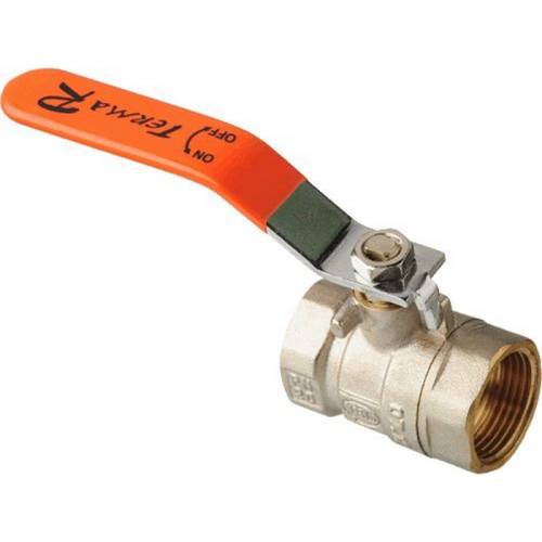 Кран шар. 1/2" г-г  рычаг, лат. ник. TERMA-R 30500