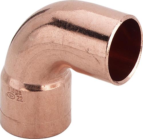 Медь.  Угол пайка. 54 мм однораст. Viega