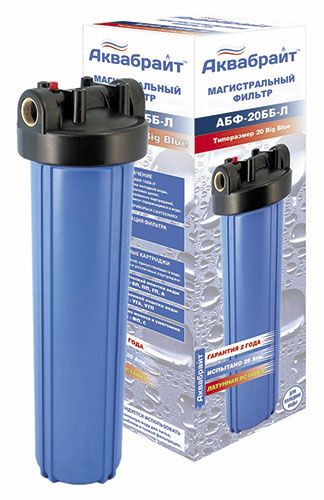 Фильтр магистральный 20" ББ АКВАБРАЙТ (Подкл.лат.резьба 1" ключ в комплекте) АБФ-20ББ-Л