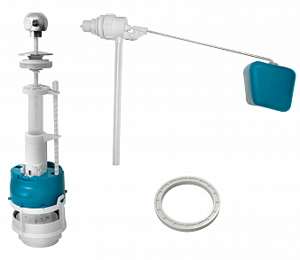 ИНКОЭР Арматура для унитаза 1/2" бок. подв. мембранный клапан, тяга вверх хромир. АД-13х В