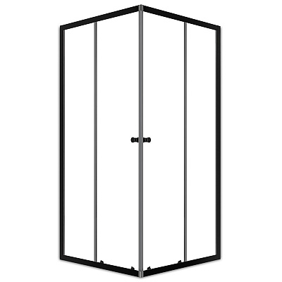 Душевой уголок Square 90х90х175 стекло прозр. 4мм. черн. профиль  MELODIA