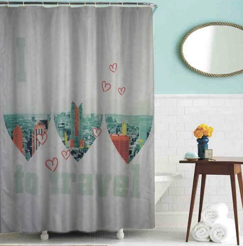 Шторка д/в тканевая MZ-113 "Люблю путешествовать" 180х200