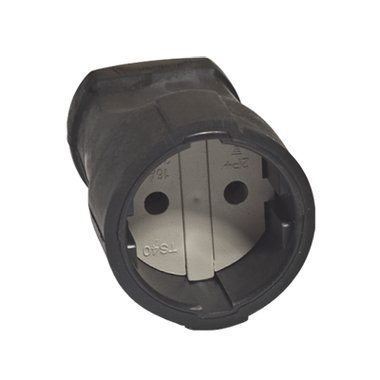 Розетка переносная с заземлением "UNIVersal" с/з черное ПВХ-облив 16А 250В (еврослот)