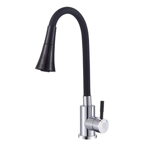 ARGO 3512 SOLID black Смеситель для кухни, гибкий излив с двумя режимами потока