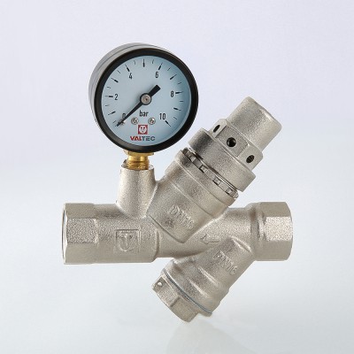 Подпиточный клапан VALTEC с фильтром механической очистки  и манометром, 1/2"