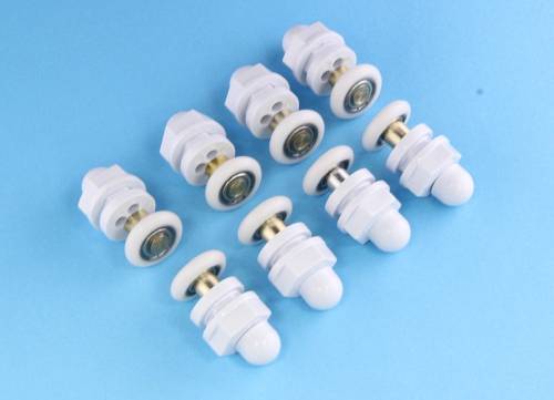 Ролики DC1014 Ø 22 мм на 2 двери, 4 верхние (одинарные) + 4 нижние (одинарные).Втулка латунь. Эксц