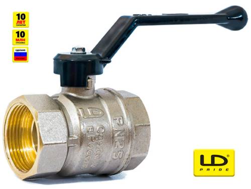 Кран шар. 1" г-г  ручка, лат. ник. LD Pride 11б27п1
