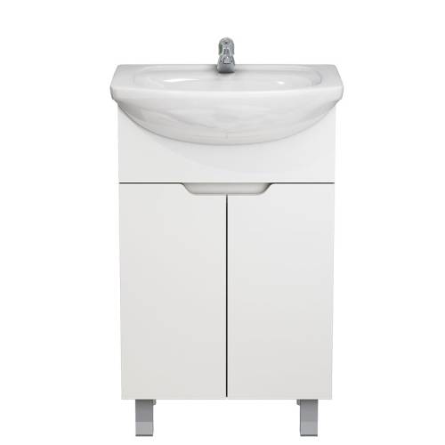 Тумба Гамма 50 (Уют 50) ЛДСП напольная, белая без умывальника (в разборе)