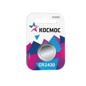 Элемент питания литиевый CR CR2430 1хBL (уп.1шт) Космос KOCR24301BL