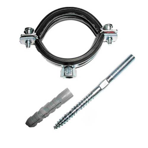 Крепление трубы к стене 1 1/4" 40-45мм (хомут, шпилька, дюбель)