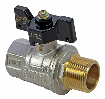 -- Кран шар. усил. 3/4" г-ш  PROFESSIONAL, ник., бабочка, полнопрох. U-TEC