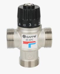 Клапан Gappo термостатический 3/4", 20‒43 °С смесительный для систем отопления и ГВС