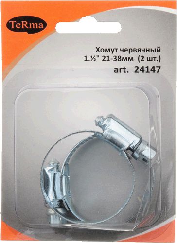 Хомут под отвертку 21-44 мм TeRma 24148 (упаковка 2 шт.) в блистере