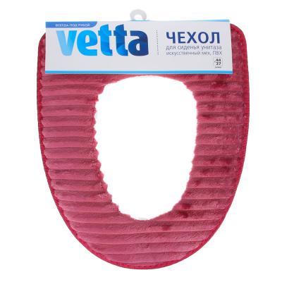 Чехол для сиденья унитаза 44х37см, искусственный мех, ПВХ, Велюр-2, 2 цвета