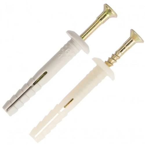 Дюбель-гвоздь 6х40 с потайной манжетой, полипропилен (2500шт.) ДГ-SM-L