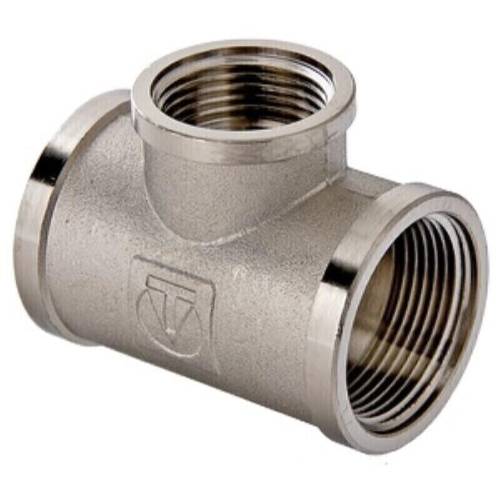 Тройник  1"х3/4"х1" г-г-г, ник., лат.  Valtec