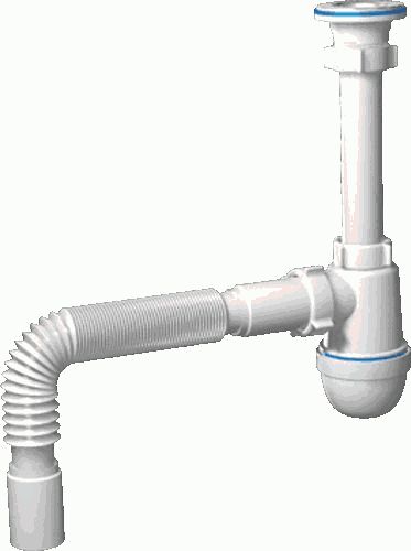 Сифон АНИ C1010  1 1/4" x 40, с гибкой трубой 40*50 пластик
