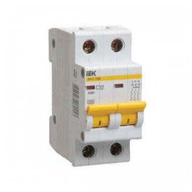 Автомат выключатель модульный 2п C 16А 4.5кА ВА47-29 IEK MVA20-2-016-C