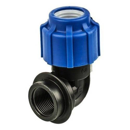 Угольник (отвод) компресс.PN16 д/ПЭ-ВР   25-1" ПНД