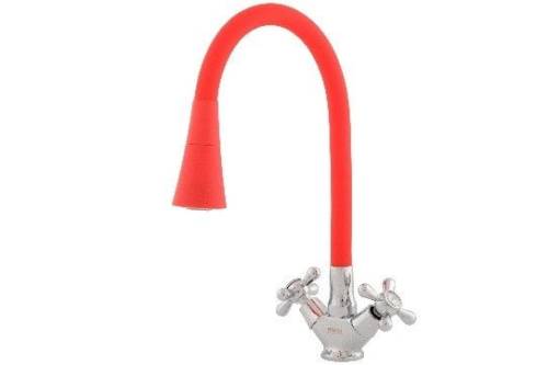 RUSANT PC-К 446-86 Смеситель для кухни, гибкий излив, красный