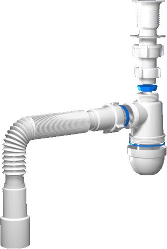 Сифон АНИ C5015, 32-40 Вяряг с гофрой, 40-40*50мм