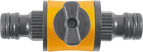 Переходник д/поливочного шланга двухкомпонентный с запорным клапаном пл. (77756) (ЖЦ)