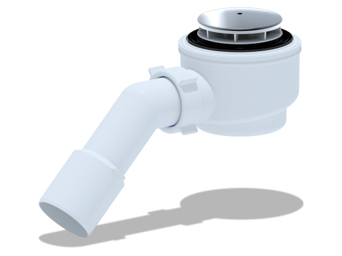 Сифон АНИ  E411C для душевого поддона 1 1/2"*50 с переходной трубой 45° 40/50