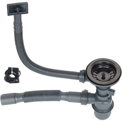 -- СИФОН MELANA к мойке , Б/В, с переливом, гофрой 40 (ЖЦ)