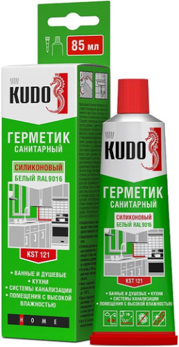 Герметик Kudo Home санитарный силиконовый (85 мл) белый RAL 9016