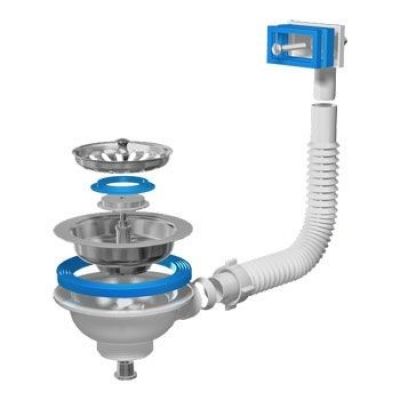 Перелив АНИ 3.1/2"  N305S для мойки с прямым вертикальным корпусом