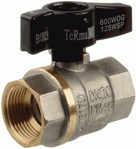 Кран шар. 3/4" г-г  бант, лат. ник.  TERMA CB 30217