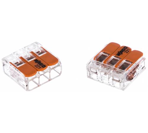 Клемма WAGO 221-413 (3Х4,0мм2 с рычажком)NEW 