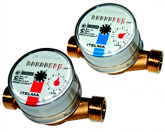 Счетчик воды ITELMA Ду15мм, Гор.в., L110, без монт.компл.